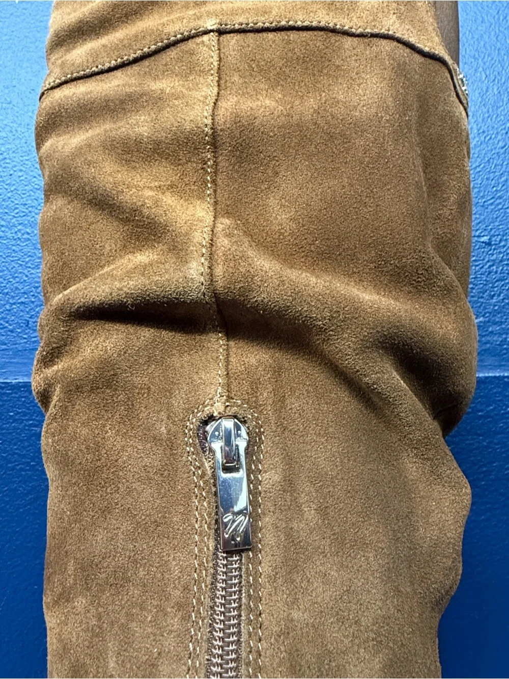 Naturalizer Yuko Chestnut Brown Suede Knee-High Block Heel Boots